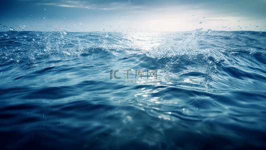 水浪纹蓝色背景图片_水水面波纹水浪背景