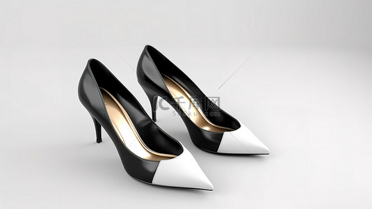 想擦皮鞋背景图片_一双高跟鞋的孤立白色 3D 渲染