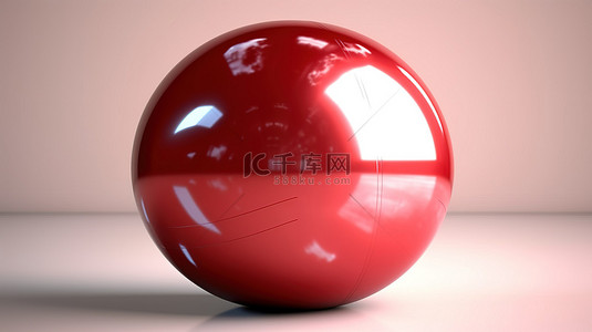 v脸提拉背景图片_有光泽的红色运动球的 3d 渲染
