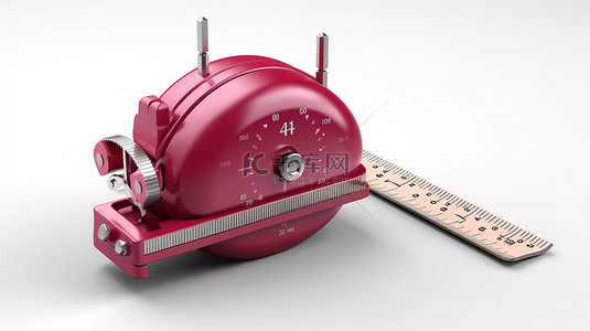 3D 设计中白色表面上用游标卡尺测量储蓄理念存钱罐