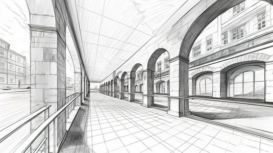 房子建筑图背景图片_具有独特视角的 3D 建筑图解图