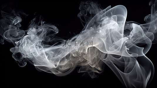 3D 数字艺术品渲染效果中幽静的烟雾纹理