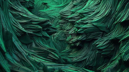 超现实的 3d 背景纹理抽象艺术的 3d 渲染与 grunge 绿色表面