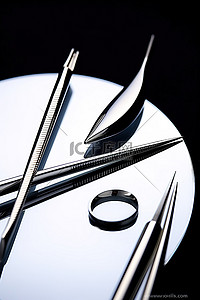 口腔器械背景图片_牙科器械 钳子 剃须刀和牙科铅笔