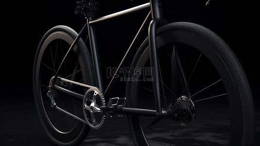 骑行服背景图片_3d 渲染中的黑色自行车磨损