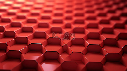 具有浅红色3D产品展示和蜂窝图案背景的抽象几何平台