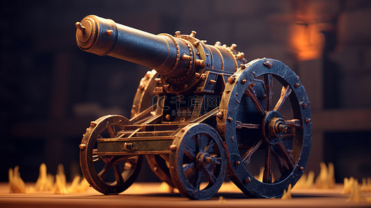 攻城背景图片_社交媒体营销武器的 3D 渲染准备攻城炮轮