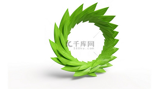 螺旋形箭头背景图片_白色背景的 3D 渲染，带有向上扭转成功的绿色螺旋箭头