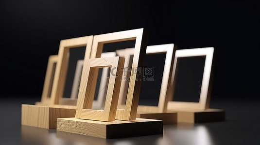 表模板背景图片_名片展示架相框的模拟和模板设计 3D 渲染