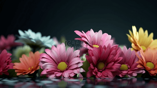 叶子和花背景背景图片_花卉植物时尚简约广告背景