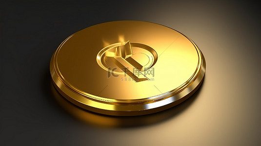 金色背景上的目标符号豪华十字线徽章 3D 生成的社交媒体图形