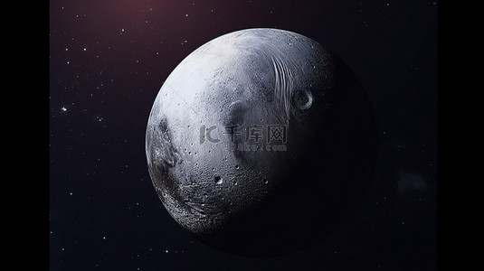 冰冷背景图片_冥王星，柯伊伯带的冰冷矮行星 3d 在海王星轨道之外渲染