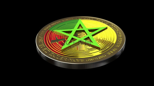 令人惊叹的恒星币加密货币 3D 渲染图描绘了埃塞俄比亚网站内容的崛起