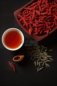 姜背景图片_枸杞子 枸杞子和姜茶