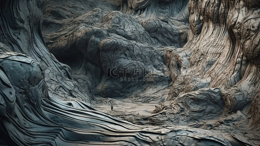 超现实的 3d 背景纹理与粗糙的 grunge 损坏岩石抽象艺术在令人惊叹的 3d 渲染