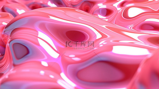 k变形背景图片_3D 渲染的光滑抽象插图中变形的粉红色形状