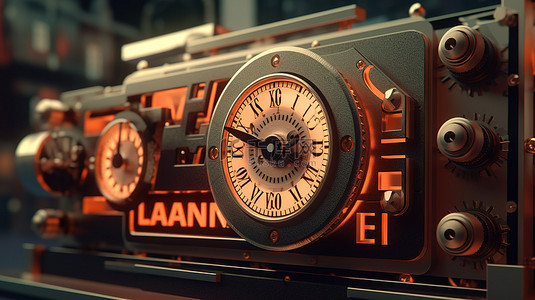 旅行主题插画背景图片_伦敦主题机械翻转时钟板在极端特写中以 3d 呈现