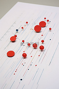 几个顶部带有红色别针的业务图表