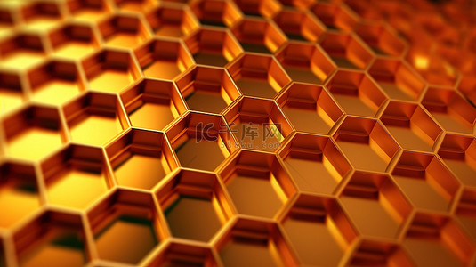 蜂蜜蜂窝背景图片_无缝蜂窝图案的 3d 插图