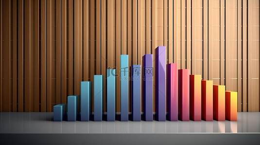 销售业绩图表背景图片_生长跟踪器和时间表的 3D 渲染