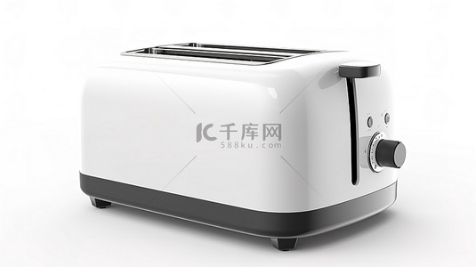 中國食品背景图片_现代烤面包机在 3d 渲染中单独站立在白色背景中