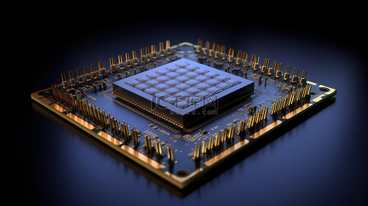 电子芯片背景图片_在 3d 中呈现的电子芯片设备