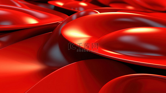 红色色调的 3d 抽象背景