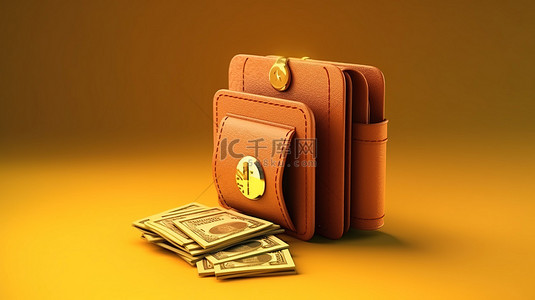 奖励图标背景图片_一捆现金和一个钱包是终极省钱图标