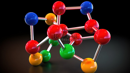 医学研究室背景图片_缬氨酸的 3D 分子模型关键氨基酸
