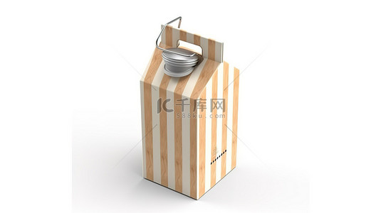 纸盒果汁背景图片_白色背景上孤立的牛奶和果汁纸板箱的 3D 插图