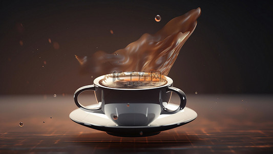 冰美式咖啡背景图片_咖啡饮品杯子烟雾