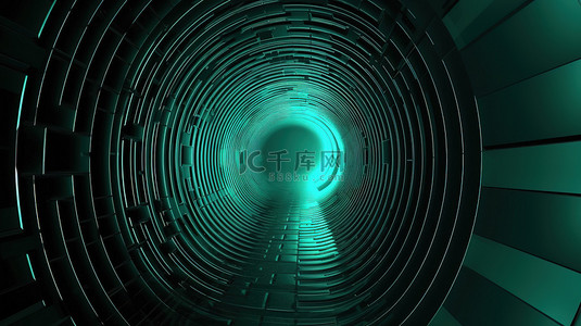 3d 抽象背景插图隧道