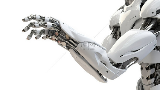 四肢发凉背景图片_女性机器人或四肢交叉的机械臂的白色背景 3D 渲染