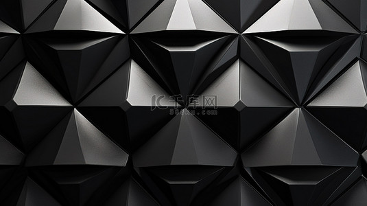 3D 墙具有菱形黑色图案作为背景或壁纸