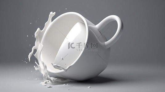 陶瓷马克背景图片_3d 插图中的陶瓷咖啡杯