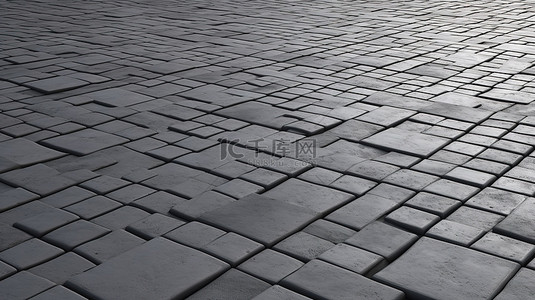 3D 渲染中的灰色石材混凝土方形路面瓷砖