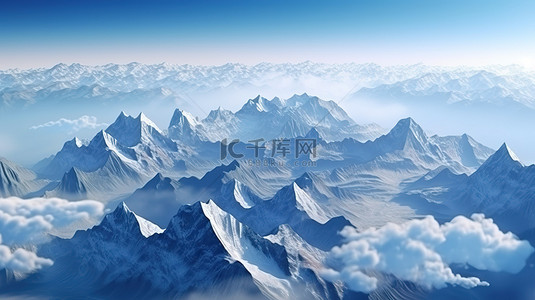 生ppt背景图片_雄伟的高海拔山脉令人惊叹的景观 3D 渲染
