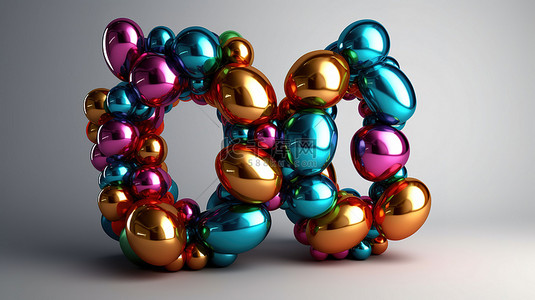 2021金属数字背景图片_3D 假日派对标志的金属数字气球