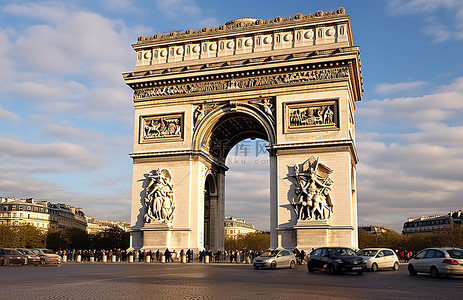 法国旗帜背景图片_巴黎凯旋门 图片来自维基百科