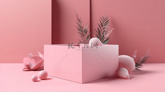 粉色纸盒包装盒非常适合节日零食美容产品和盥洗用品