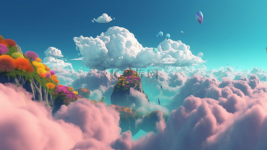 气球热气球装饰背景图片_天空云朵云层氢气球