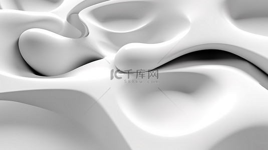 白色几何无缝模式背景图片_白色抽象背景上的美学 3D 形状
