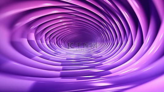 具有椭圆形和紫色渐变的 3D 渲染几何背景