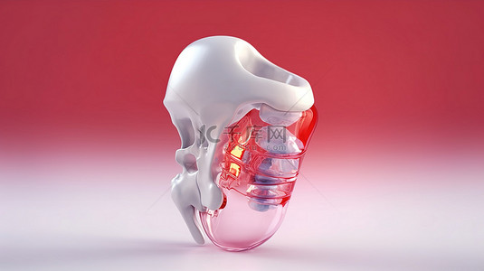 整形针剂背景图片_用于缓解关节炎炎症和骨折的医学海报髋关节植入物的 3D 插图