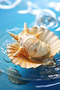 贝类背景图片_水中的贝壳