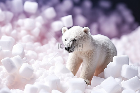 上高背景图片_大型白色玩具熊在糖块上高清照片