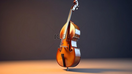 彩色背景音乐背景图片_传统低音提琴的 3d 渲染