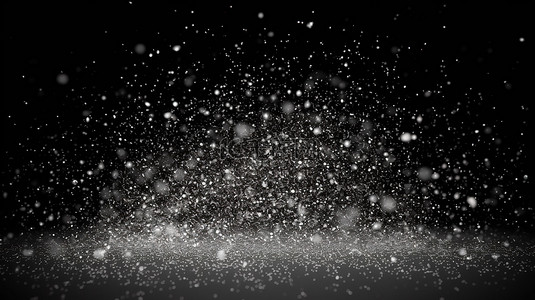 降雪背景图片_黑色背景下 3D 渲染中的真实降雪