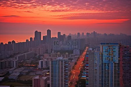 香格里拉市背景图片_从香格里拉看韩国日落