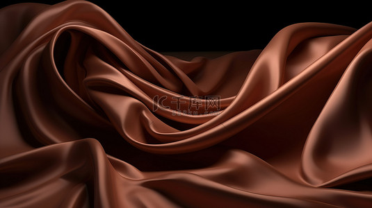 3d 渲染中棕色布的抽象背景